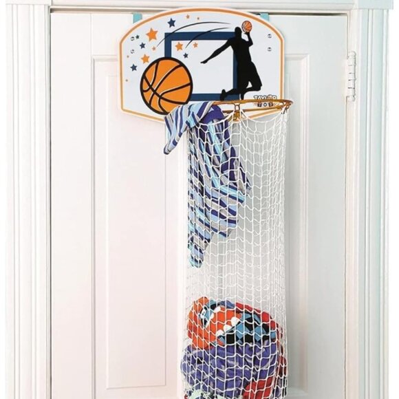 Taylor Toy Over-the-Door Basketball Laundry Hamper – Fun for Kids' Rooms - Picture 1 of 3